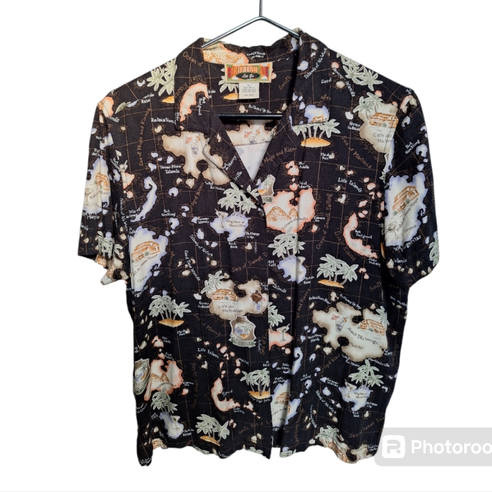 🐞2/$15 - Caribbean Joe Let Go Casual Button Closure - Size XL